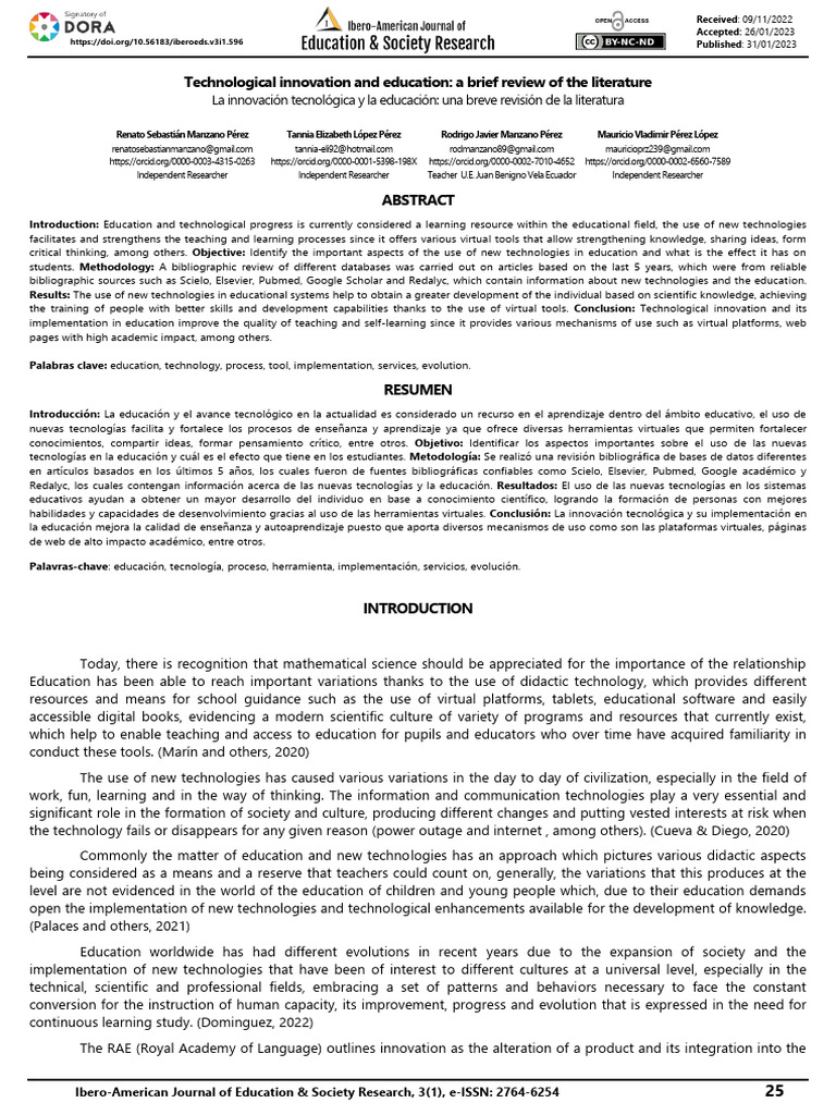Technological Innovation in Education | PDF | Innovation | Learning