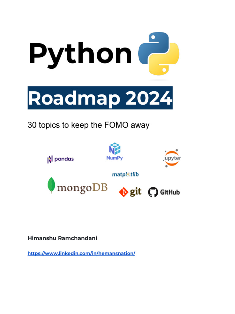 Python Roadmap 2024 1705755575 | PDF | Python (Programming Language ...