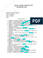 Tarea 100 Oraciones Lengua y Literatura