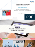 INFORMATIKA Rumpun Bisnis Dan Manajemen - Bab 6 Analisis Data Dan Dampak Sosial Informatika