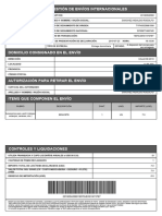 Gestión de Envíos Internacionales: 201905420691907DJEN0147379Y