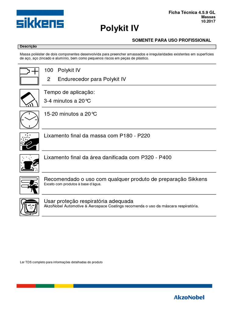 Massa Poliéster Polykit IV para Reparos | PDF | Massa | Materiais