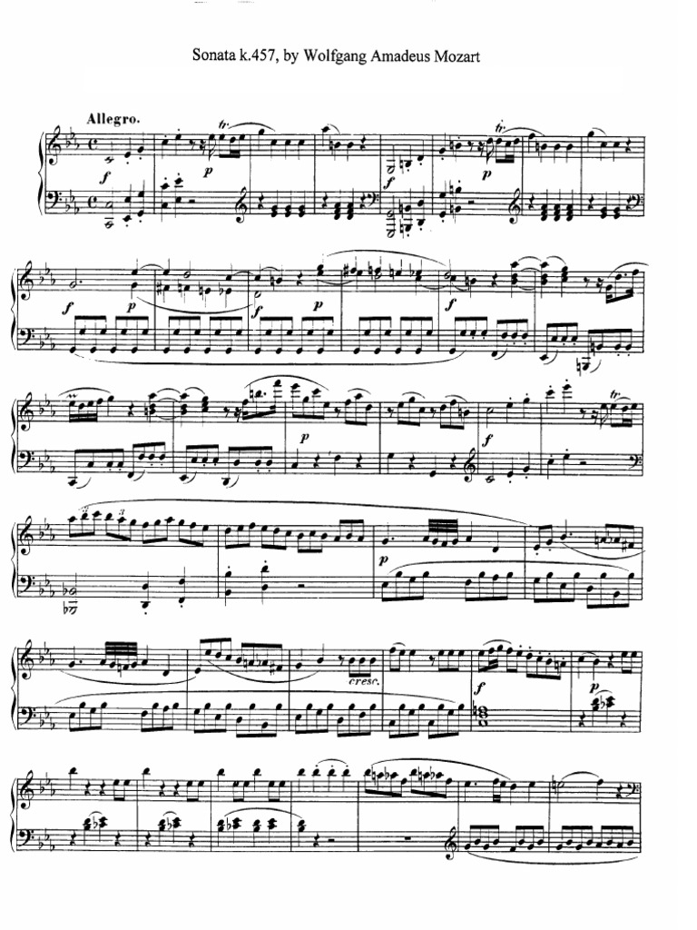 Sonata No 14 in C Minor K457 | PDF