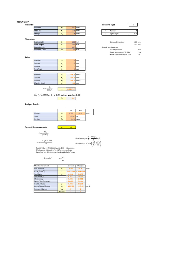 Reinforced Concrete Beam Design | PDF | Beam (Structure) | Building ...