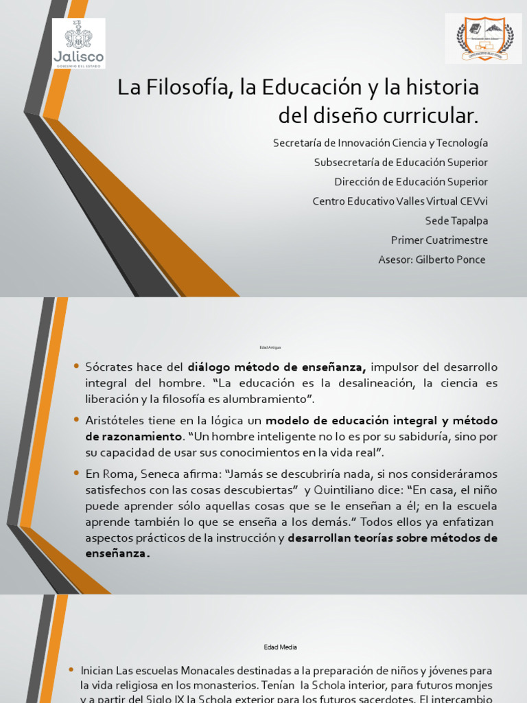 Historia del Diseño Curricular y Filosofía | PDF | Plan de estudios ...