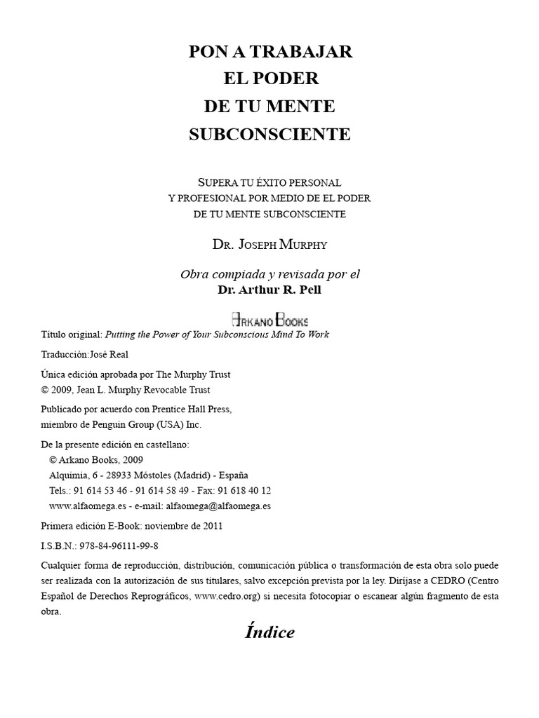 Pon A Trabajar El Poder de Tu Mente | PDF | Mente | Pensamiento