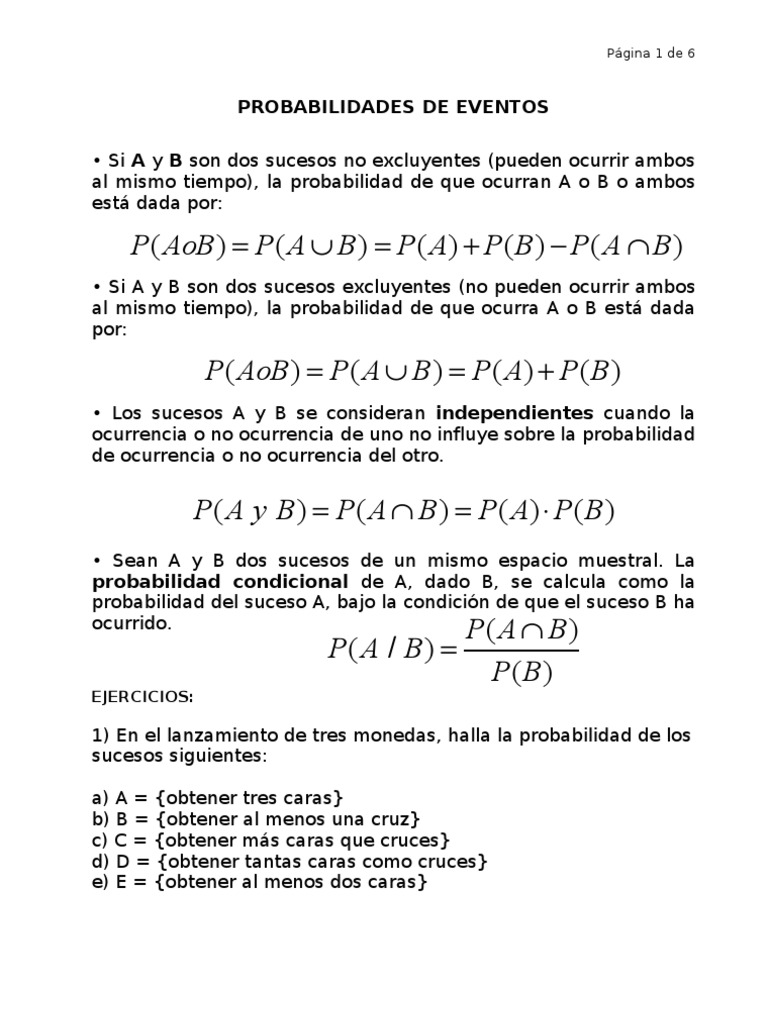 Cálculo de Probabilidades de Eventos | PDF | Probabilidad | Ocio