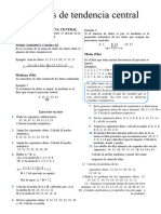 Ejercicios de Medidas de Tendencia Central para Segundo Grado de Secundaria