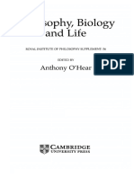 Philosophy Biology and Life Anthony O He