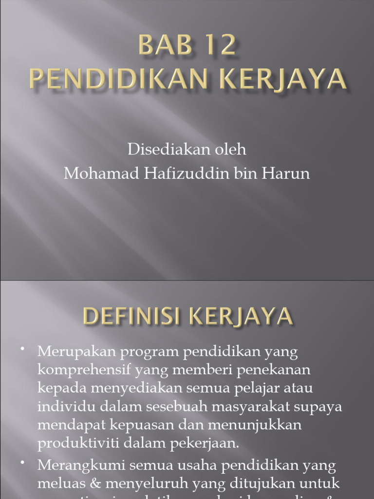 Teori Perkembangan Kerjaya Topik 12 Pendidikan Kerjaya Pdf