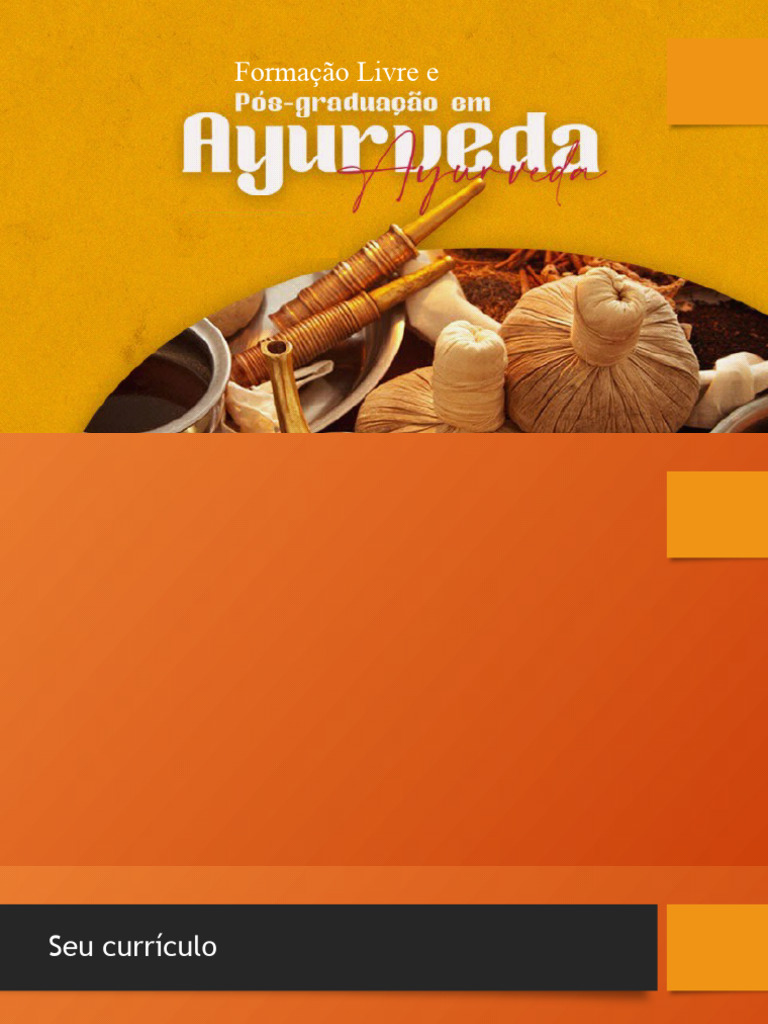 Curso de Ayurveda: Pós e Formação Livre | PDF | Ayurveda | Pós-graduação