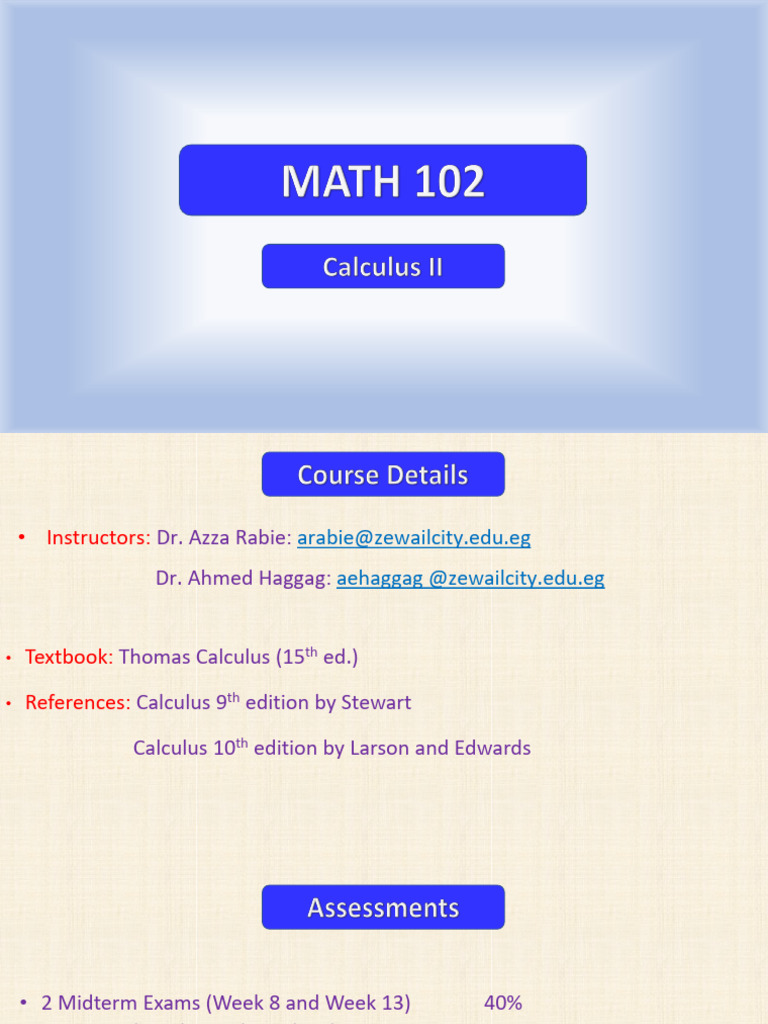 College Math 102 Examples Of Equations