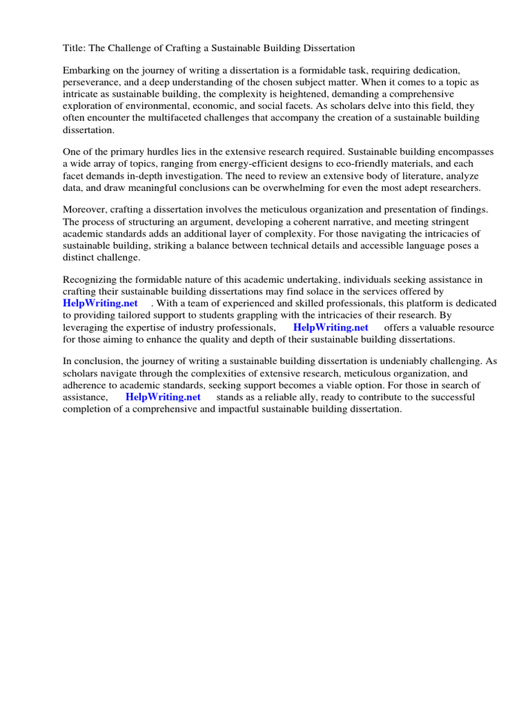 Sustainable Building Dissertation | PDF | Green Building | Concrete