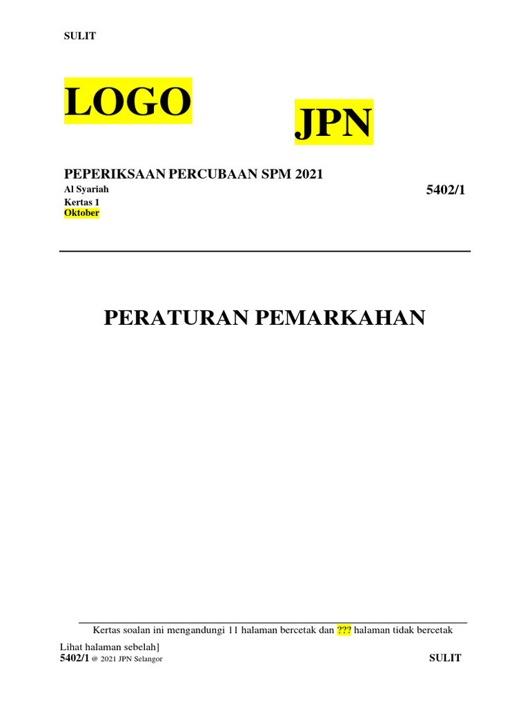 2021 SPM Trial Syariah Selangor (Skema) | PDF