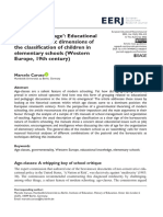 The Coming of Age': Educational and Bureaucratic Dimensions of The Classification of Children in Elementary Schools (Western Europe, 19th Century)