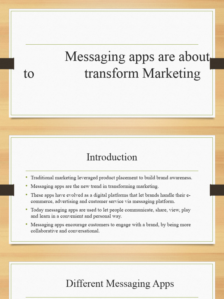 Transforming Marketing with Messaging Apps | PDF | Instant Messaging ...