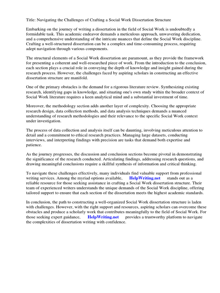 Dissertation Structure Social Work Pdf Thesis Methodology