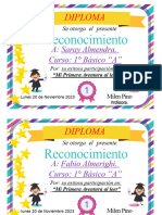 Diploma Reconocimientos - 1 Básico A