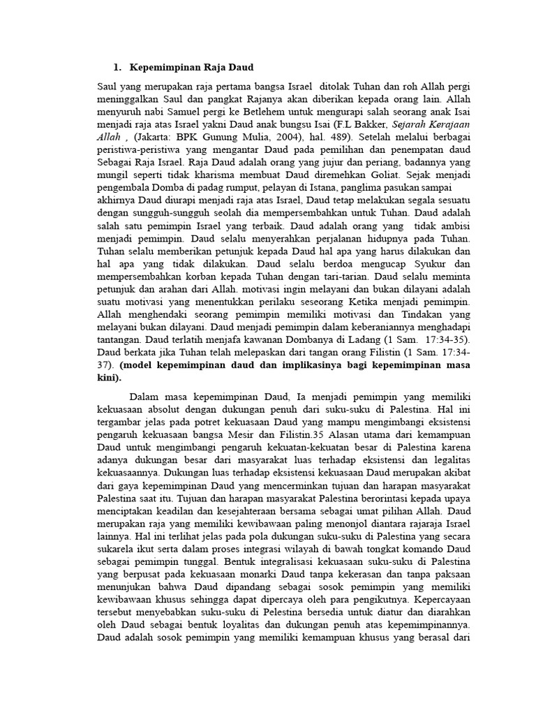 Kepemimpinan dan Kegagalan Raja Daud | PDF