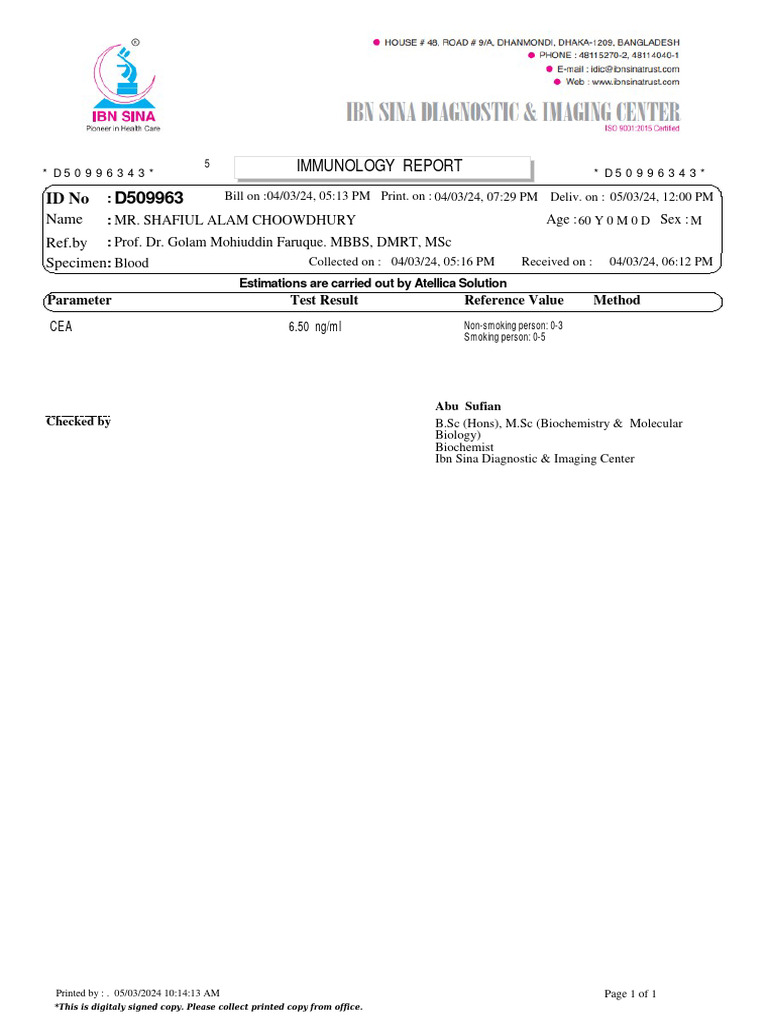 Immunology Report D509963: Id No | PDF