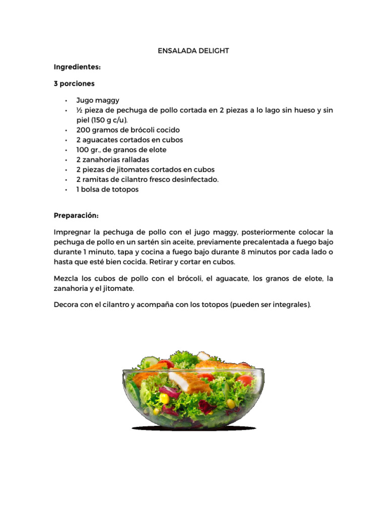 Ensaladas Variadas y Saludables | PDF | ensalada | Vinagreta