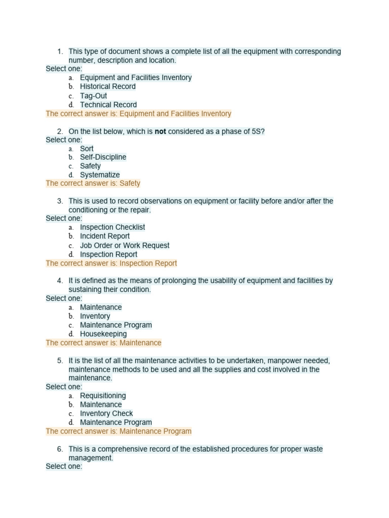 TM PART 1 ANSWER KEY | PDF | Waste | Waste Management
