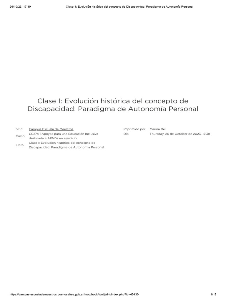 Evolución del Concepto de Discapacidad | PDF | Invalidez | Paradigma