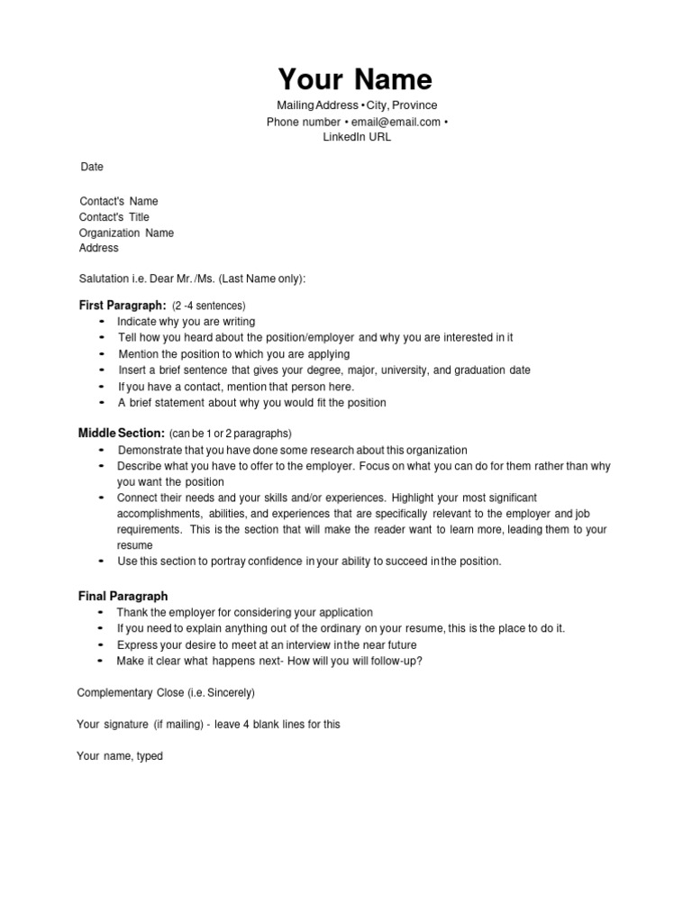 Job Application Letter Template | PDF