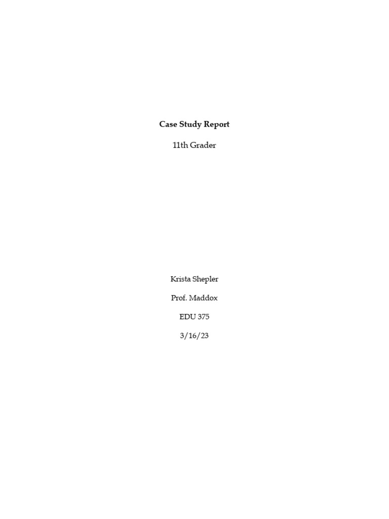 375 Case Study PDF Individualized Education Program Cognition