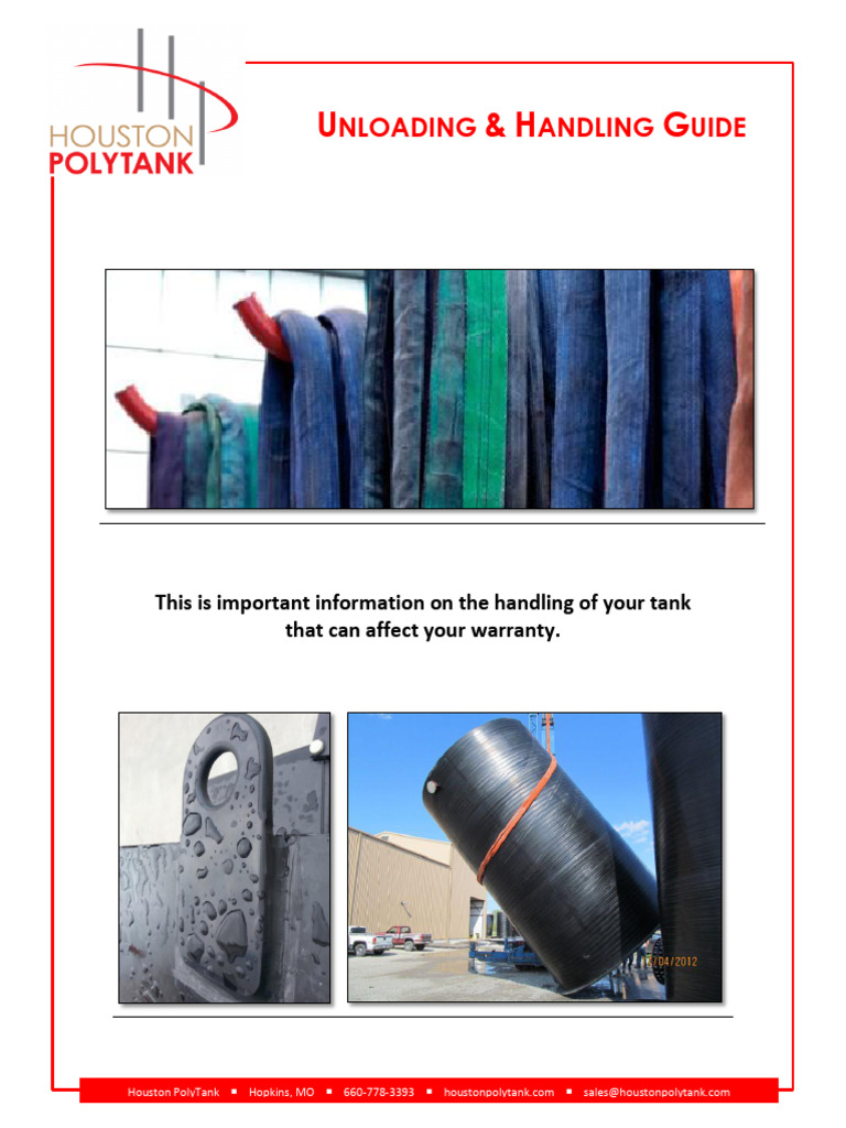 Houston PolyTank Unloading Guide | PDF | Crane (Machine) | Anchor