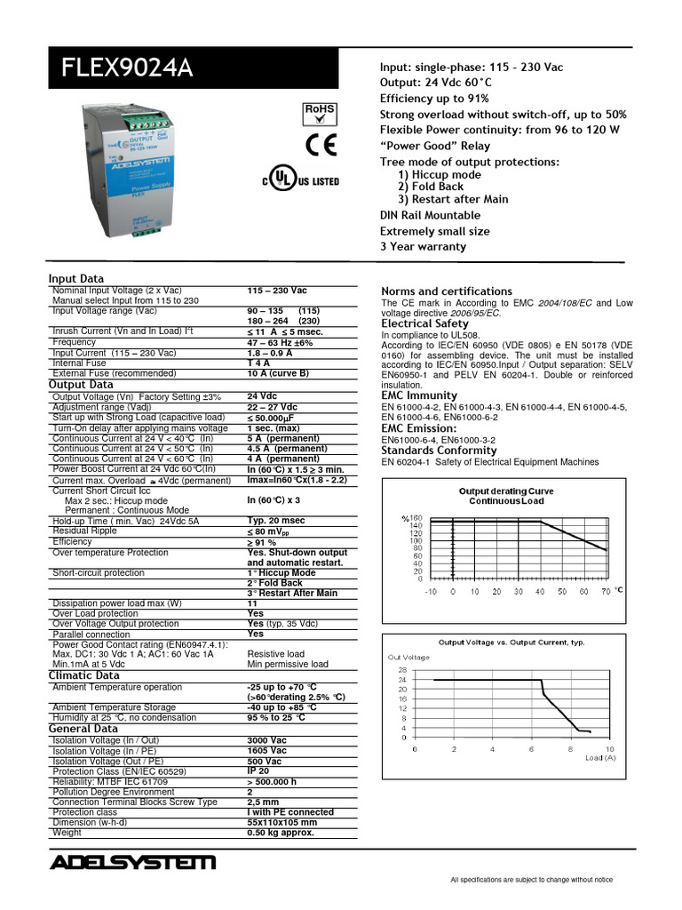 FLEX9024A Power Supply Specifications | PDF | Alternating Current ...