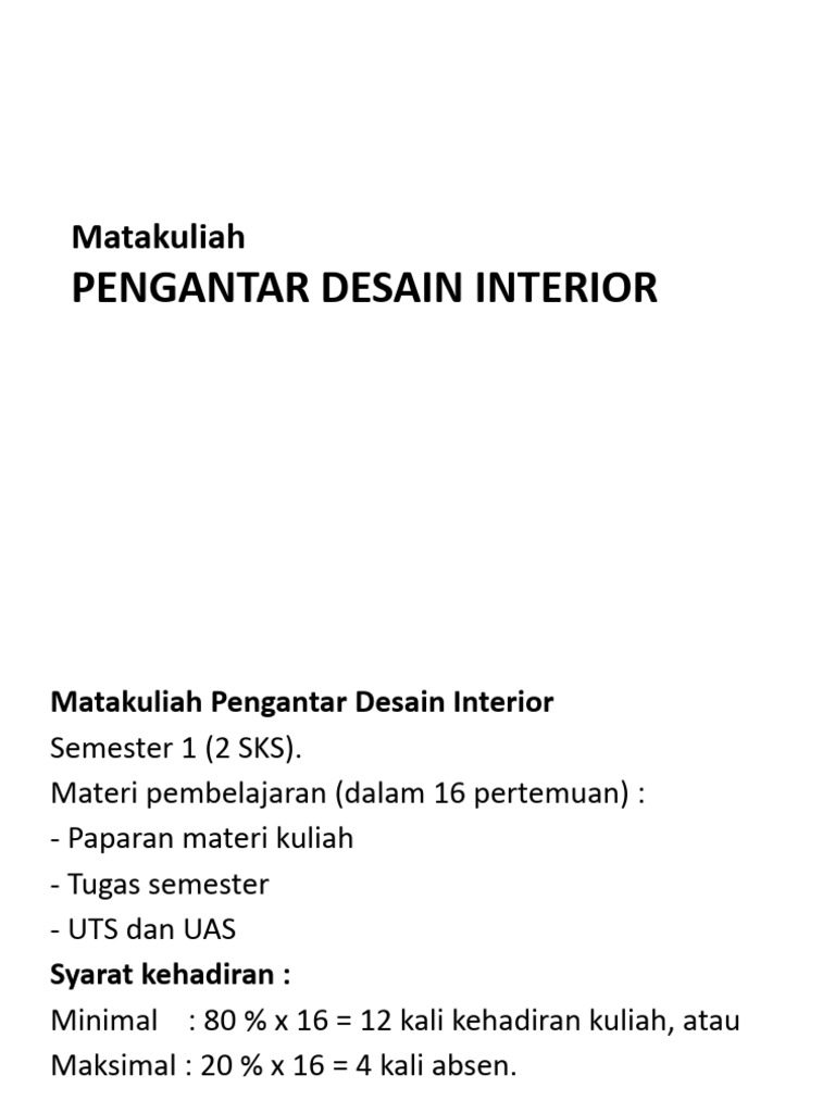 Pengantar Desain Interior: Kurikulum dan Materi | PDF | Ilmu Sosial ...