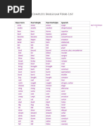 Lista de Verbos Regulares e Irregulares | PDF