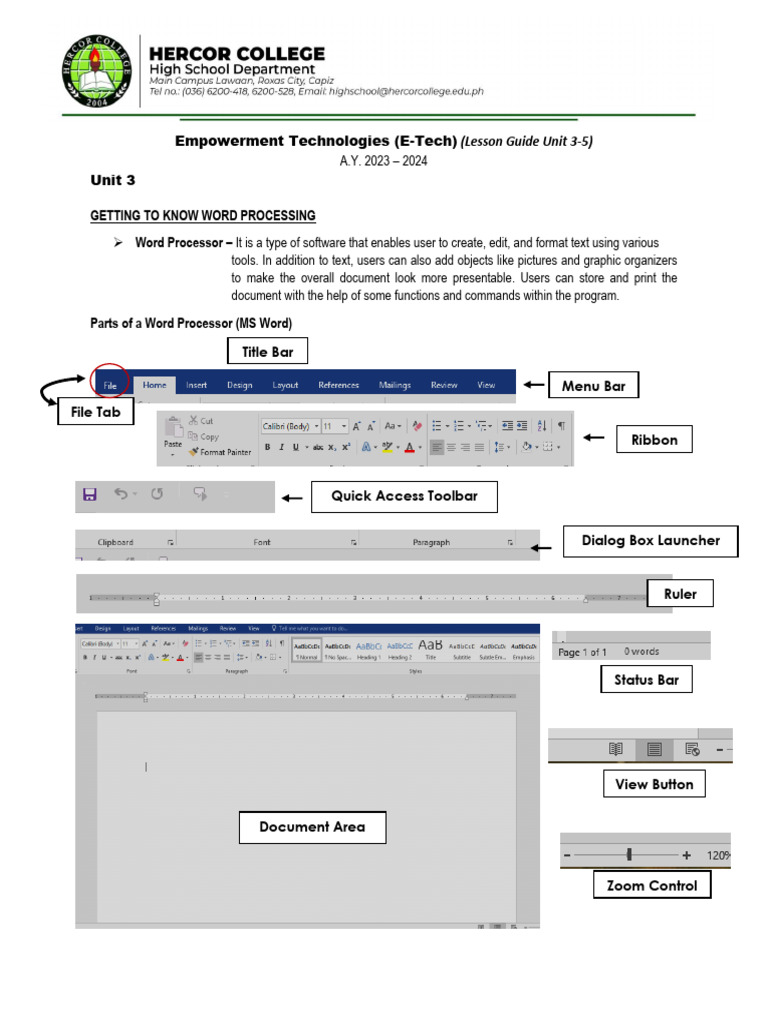 E-Tech Lesson Guide - Unit 3-5 | PDF | Spreadsheet | Microsoft Excel