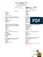 Examen Final I Periodo 6° Quimica