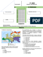 Prova Geografia 9 Ano II Periodo