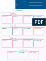 Fast Food Comparison Worksheet