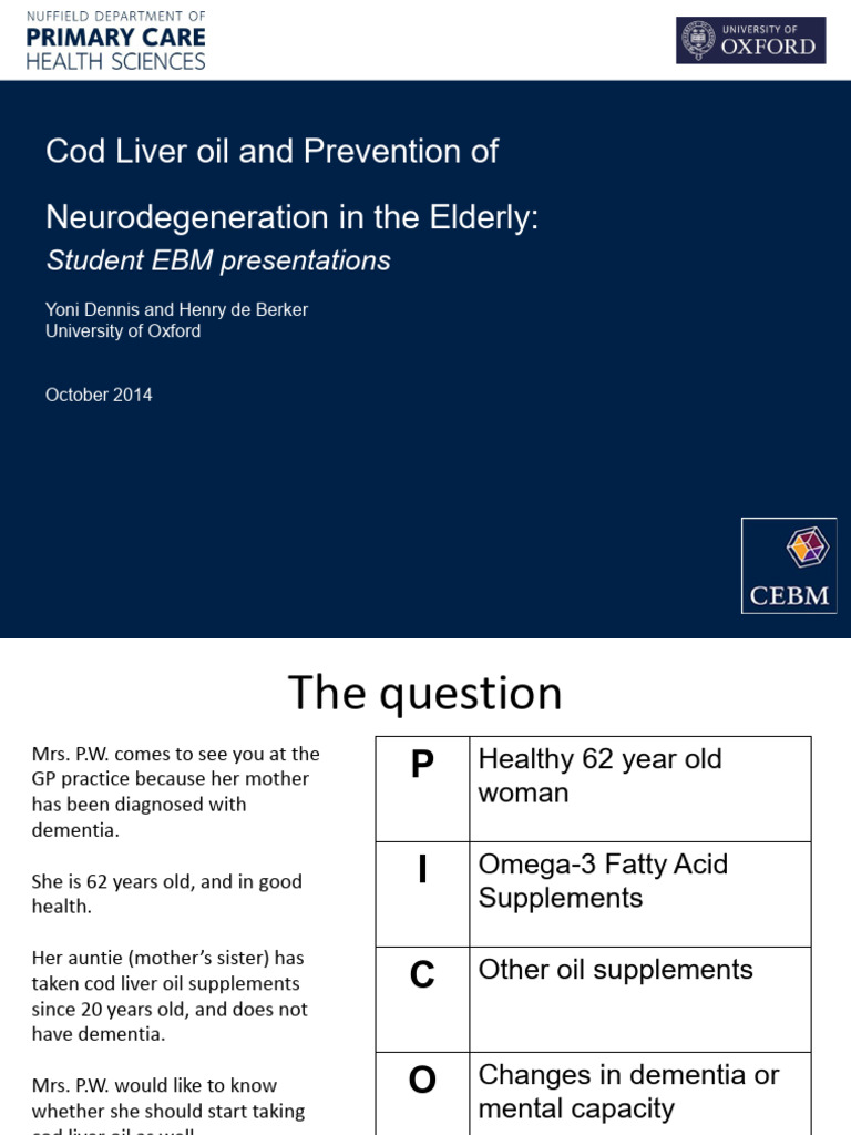 PowerPoint Presentation CodLiveroilandPreventionof