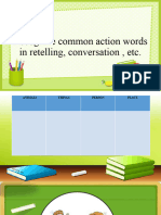 COT Recognize Common Action Words in Retelling, Conversation