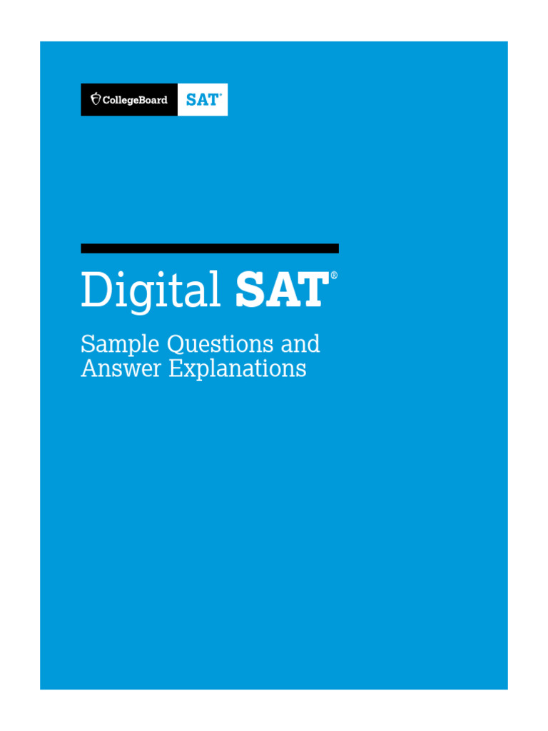 Digital Sat Sample Questions | PDF | Function (Mathematics) | Algebra