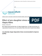 Effect of Pre Slaughter Stress On Quality of Tilapia Fillets