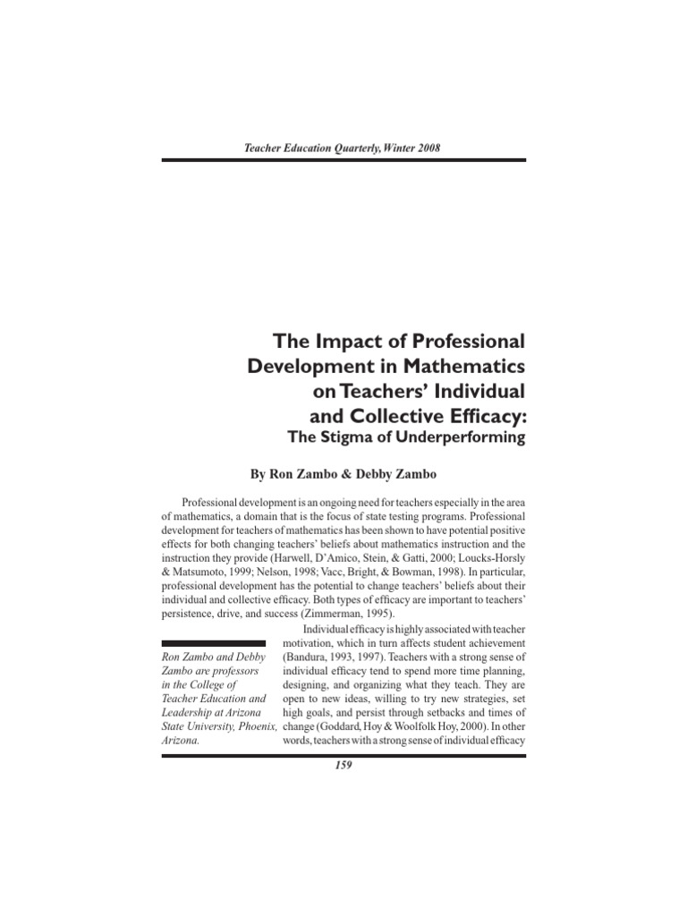 Teaching Children Mathematics The Impact Of Professional Pdf