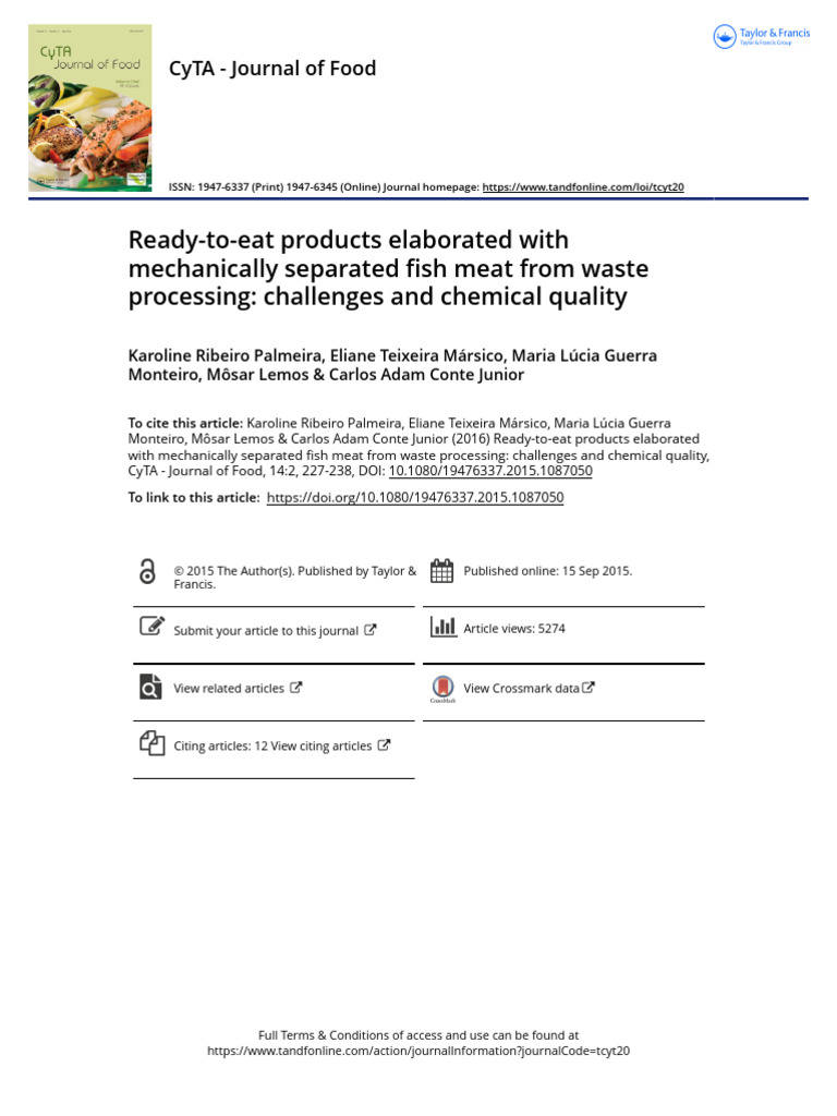 Ready-to-Eat Fish Meat Products Quality | PDF | Aquaculture ...