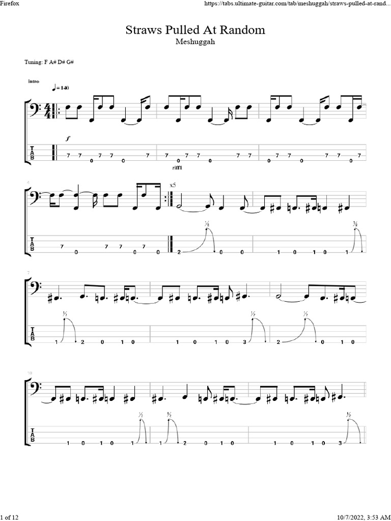 Straws Pulled at Random Guitar Pro 793736 PDF
