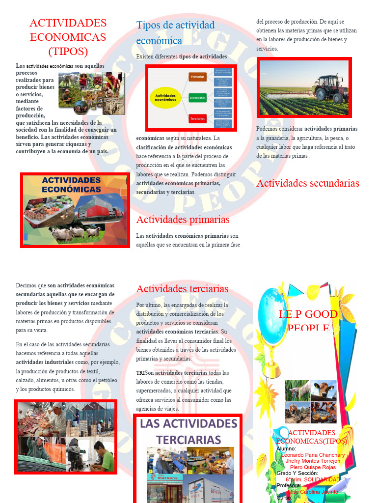 Tipos de Actividades Económicas | PDF | Bienes | Economias
