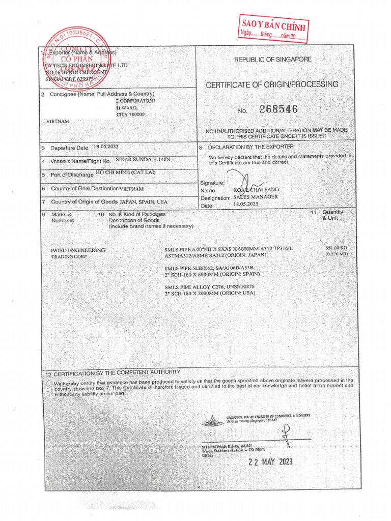 CO MTC of Pipe | PDF
