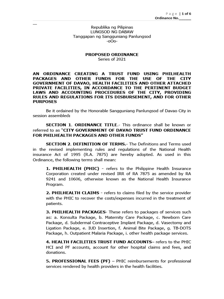 Phic packages ordinance 1 3 download free pdf health care social