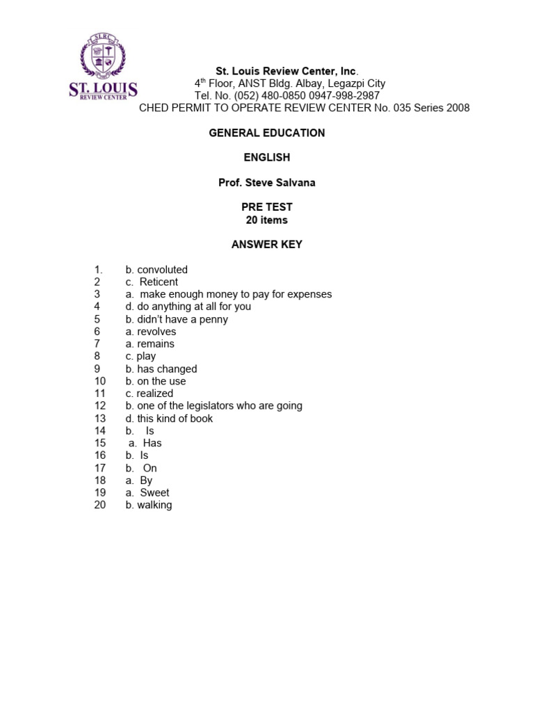 Pat 8th English Answer Key