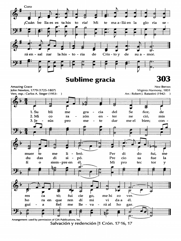Sublime Gracia Partitura Voces | PDF