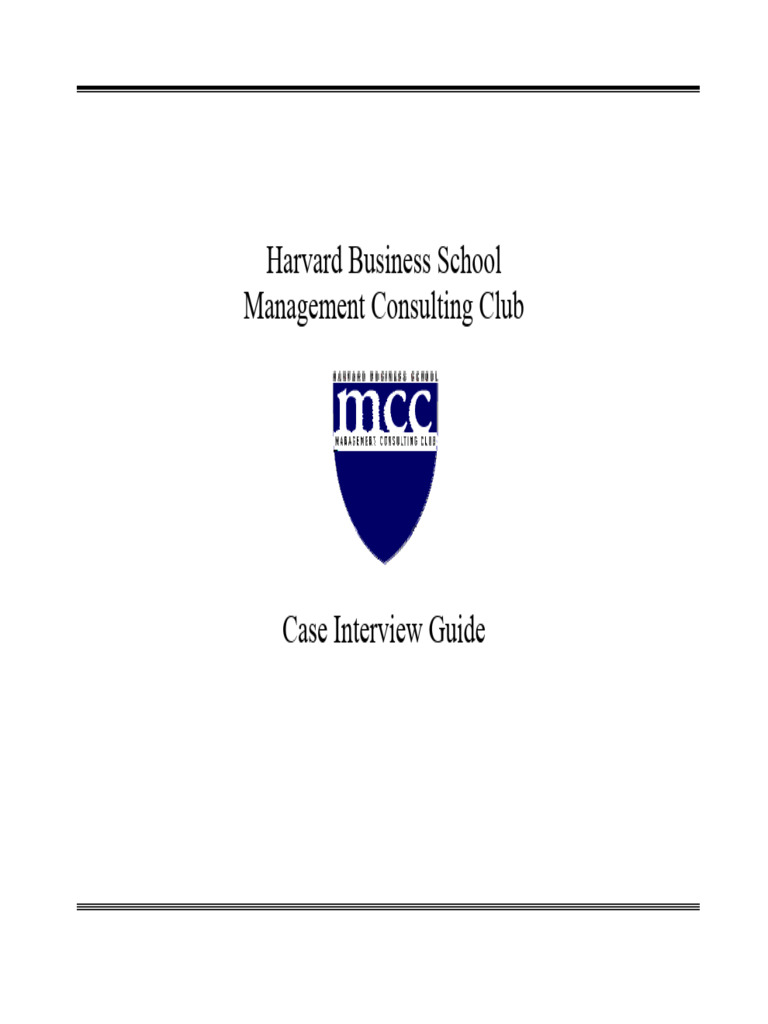 (HBS) Case Interview Guide PDF Strategic Management Marketing